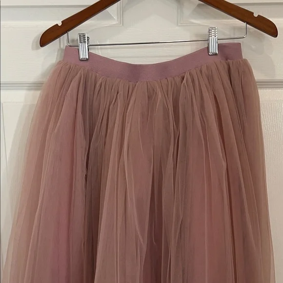 Dusty Pink Long Tutu Party Evening Tulle Skirt XXL - Picture 4 of 7